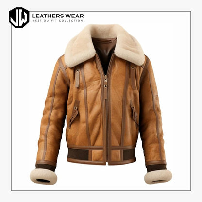 Brown Shearling Aviator Jacket