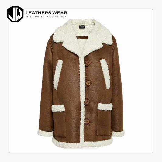 Brown Shearling Coat Leathers Wear