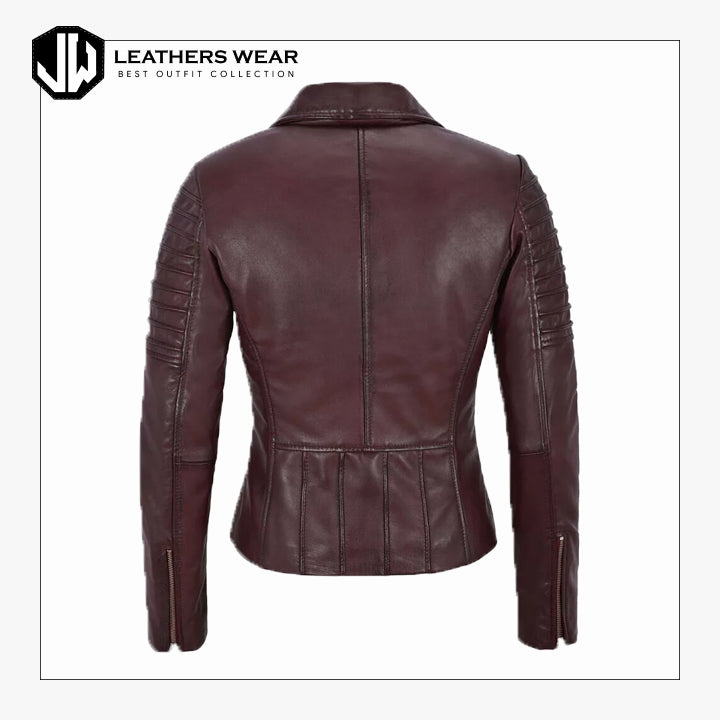 Burgundy Womens Leather Jacket