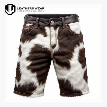Cowhide Leather Shorts for Men