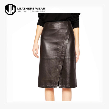 Dark Brown Leather Skirt