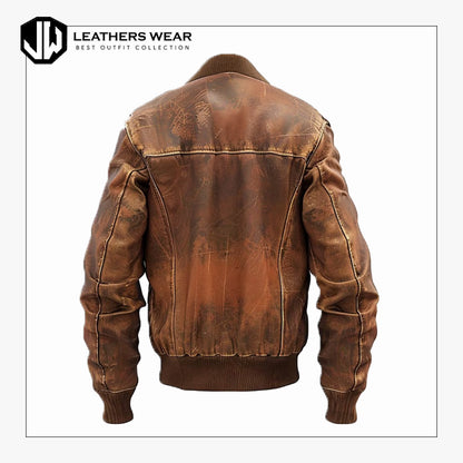 Distressed Biker Jacket Mens