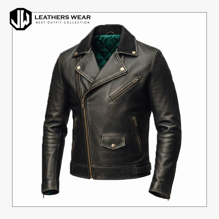 Distressed Lambskin Leather Jacket