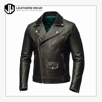 Distressed Lambskin Leather Jacket