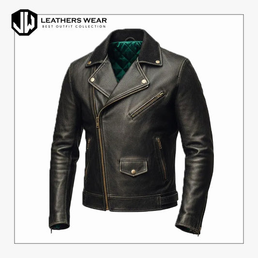 Distressed Lambskin Leather Jacket