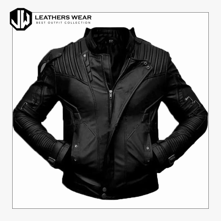 DistressedLeatherJacketBlack