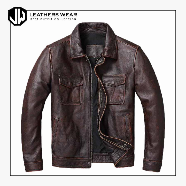 DistressedLeatherMotorcycleJacket