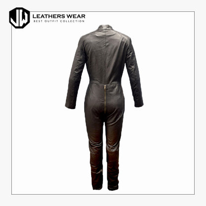 Faux Leather Jumpsuit Womens