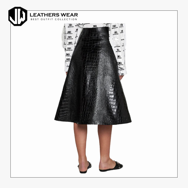 Faux Leather a Line Skirt