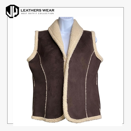 Faux Shearling Leather Vest