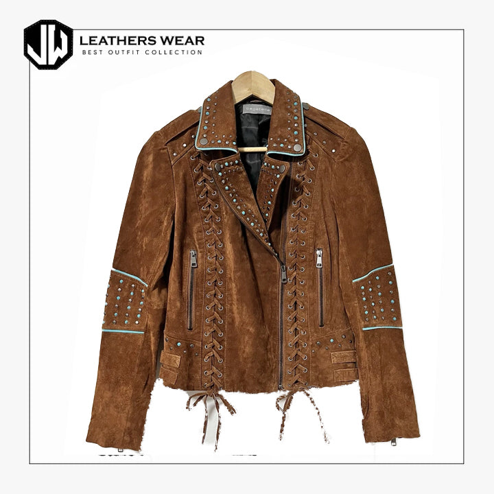 Fringe Western Studded Moto Jacket