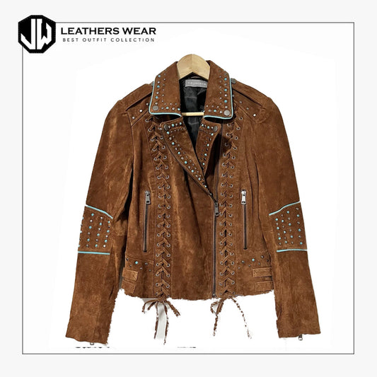 Fringe Western Studded Moto Jacket