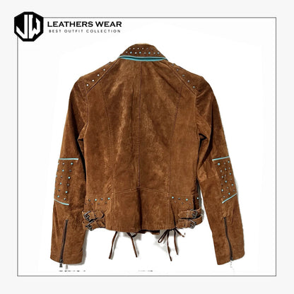 Fringe Western Studded Moto Jacket