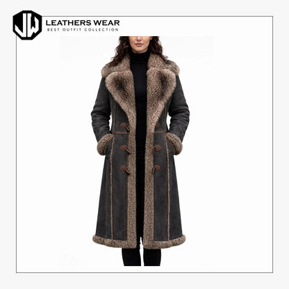 Full Length Shearling Coat Womens