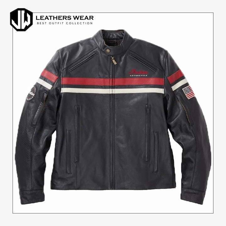 Genuine Indian Motorcycle Jacket Black Red