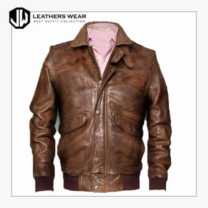 Genuine Leather Bomber Jacket
