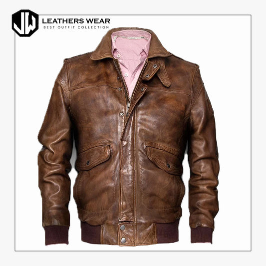 Genuine Leather Bomber Jacket