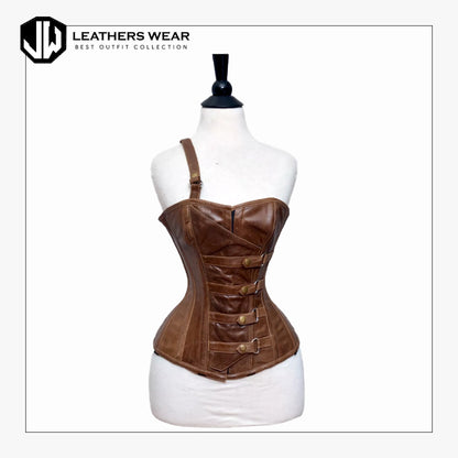 Genuine Leather Brown Corset