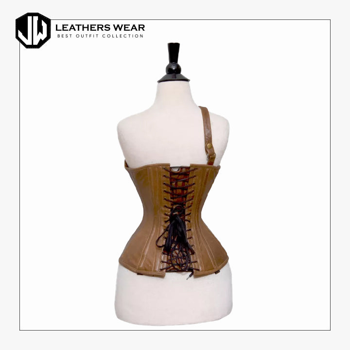 Genuine Leather Brown Corset