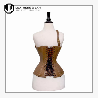 Genuine Leather Brown Corset