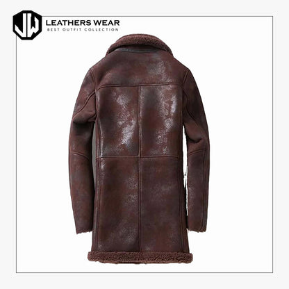 Genuine Leather Shearling Coat For Men