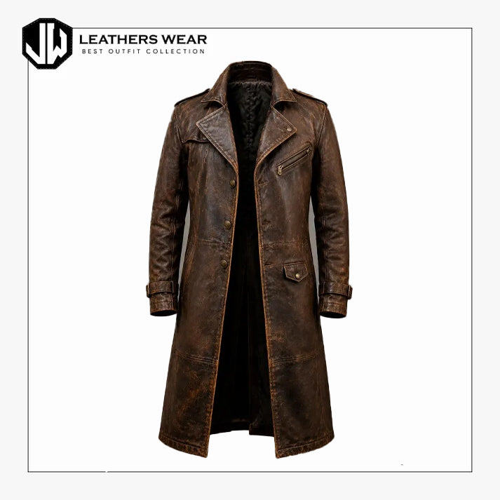 Genuine Leather Trench Coat