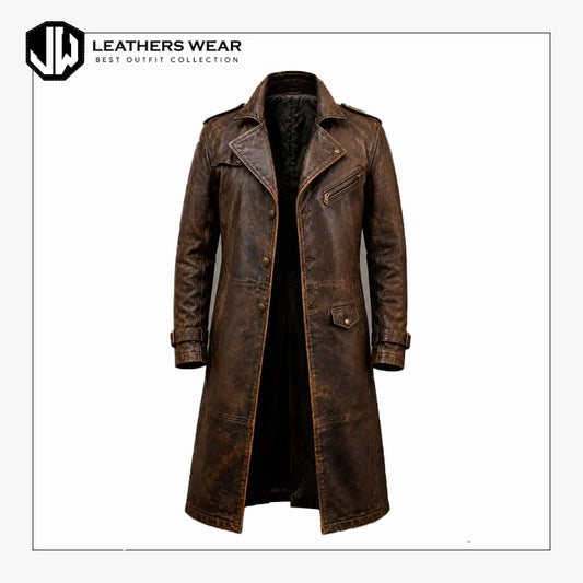 Genuine Leather Trench Coat