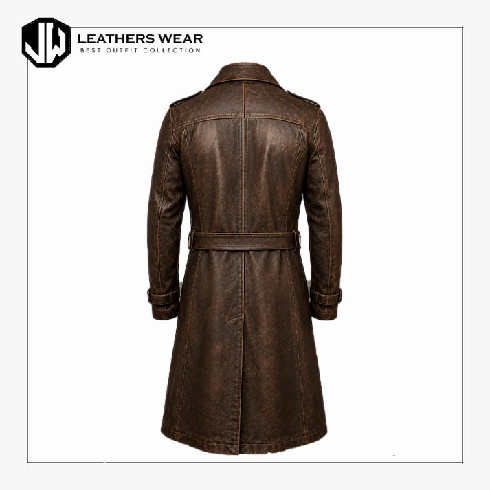 Genuine Leather Trench Coat