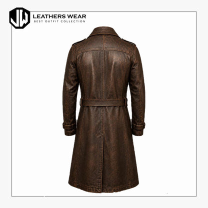Genuine Leather Trench Coat