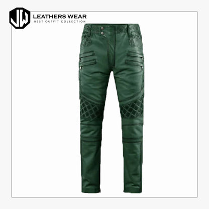 Green Leather Pant