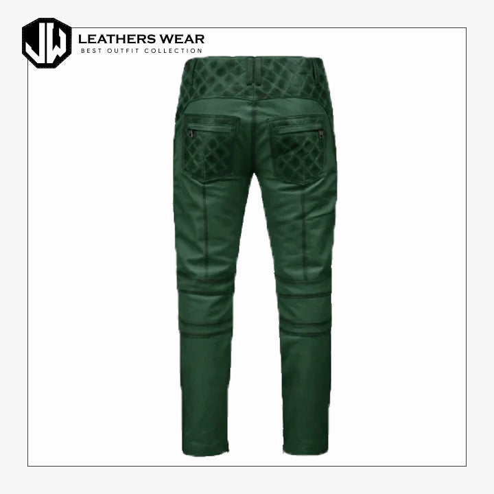 Green Leather Pant