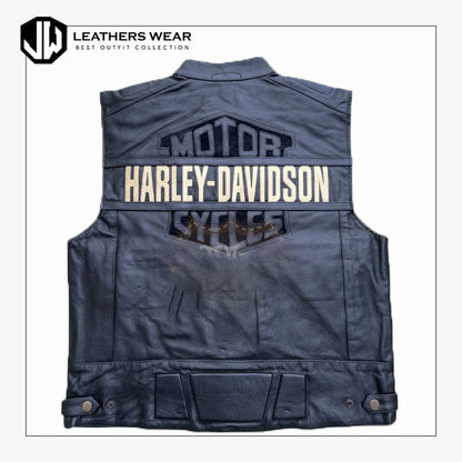HD Motorcycle Biker Leather Vest
