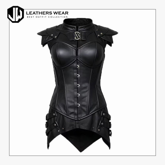 Handmade Black Leather Corset