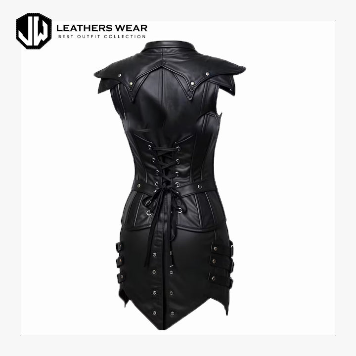 Handmade Black Leather Corset
