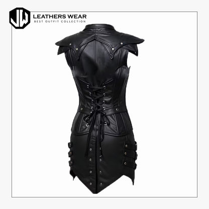 Handmade Black Leather Corset