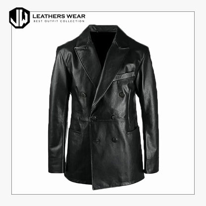 Handmade Mens Black Long Blazer