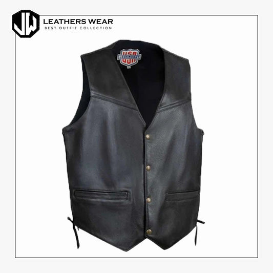 Harley Davidson Black Leather Vest