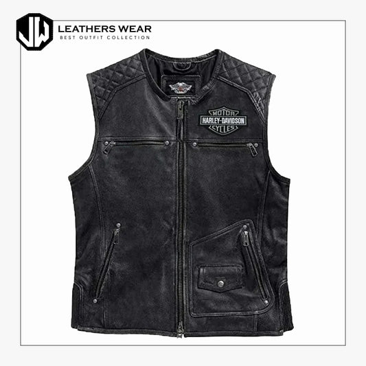 HarleyDavidsonMenMotorcycleKnuckleLeatherVest