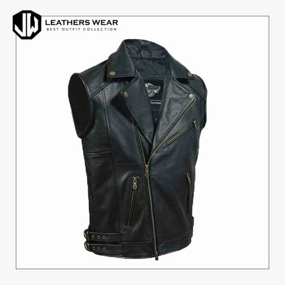 Harley Davidson Mens Layton Vintage Leather Vest Leathers Wear