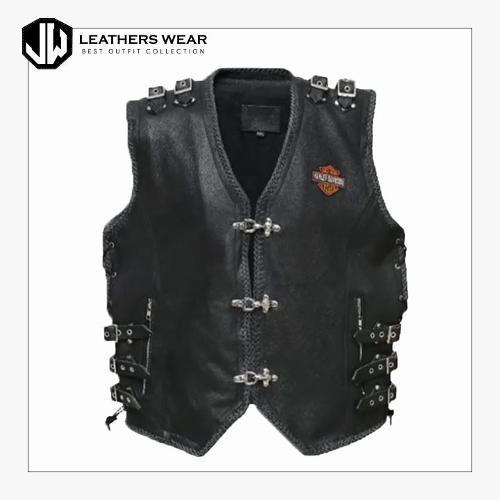 Harley Davidson Mens Piston Ii Leather Vest Leathers Wear