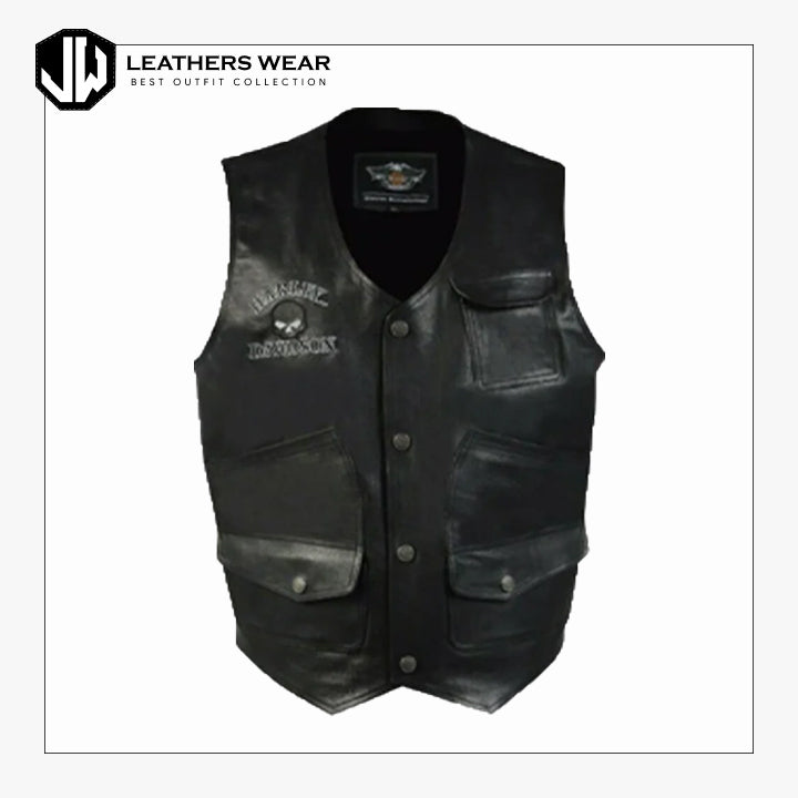 HarleyDavidsonMensVestMotorcyclePremiumLeather