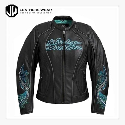 Harley Davidson Womans Embroidered Motorcycle Jacket