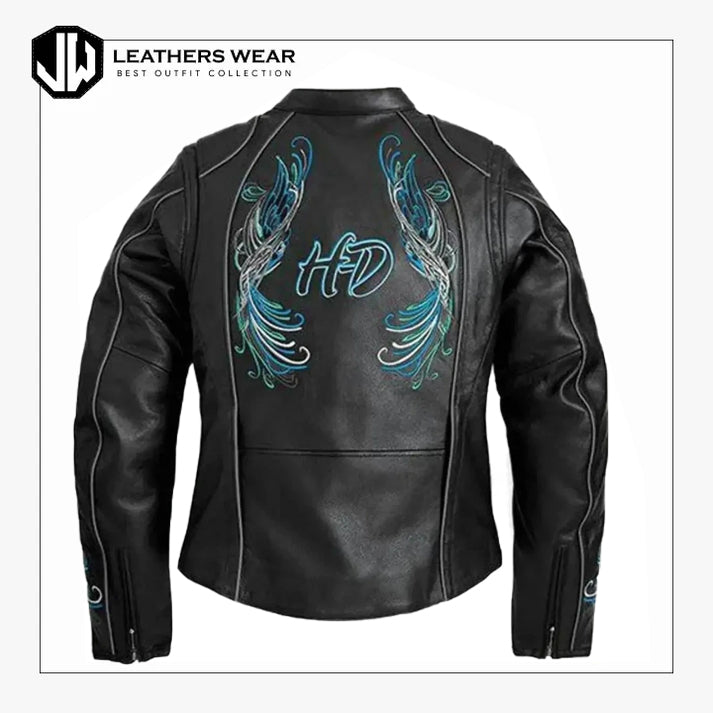 Harley Davidson Womans Embroidered Motorcycle Jacket