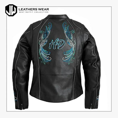 Harley Davidson Womans Embroidered Motorcycle Jacket