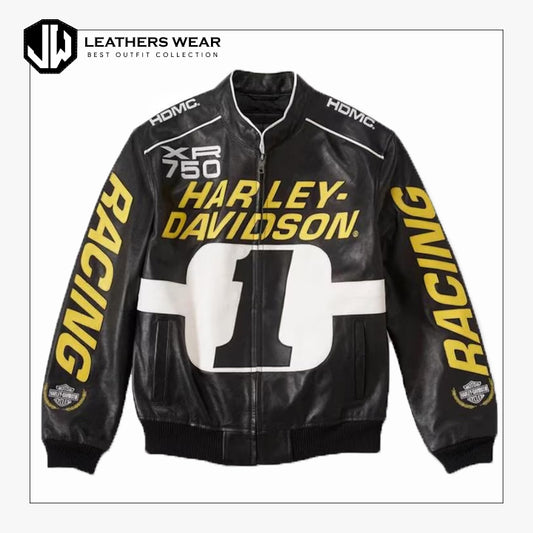 Harley Davidson Women Racing Cowhide Leather Jacket