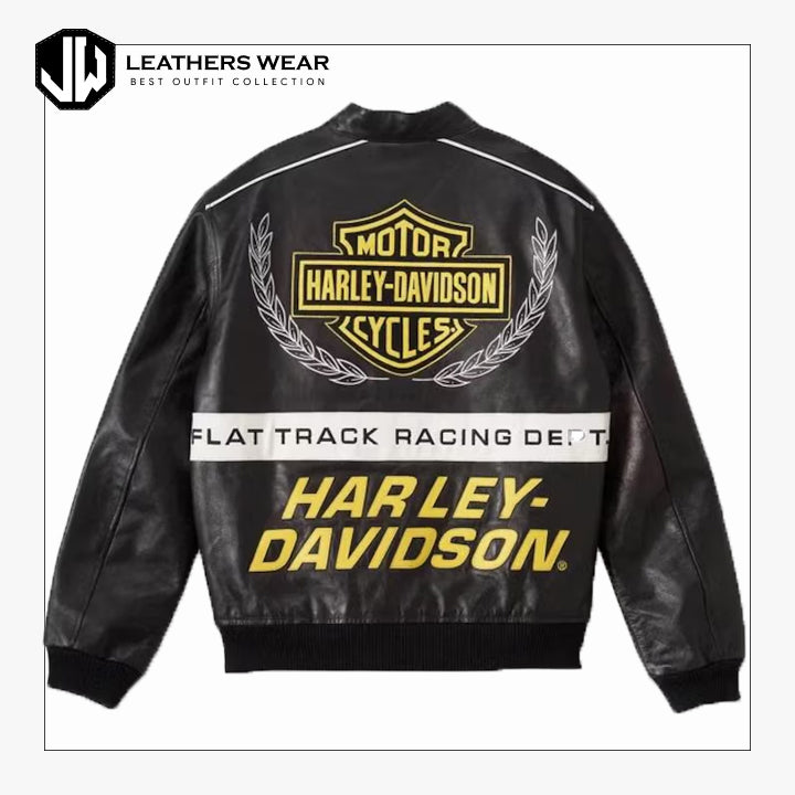 Harley Davidson Women Racing Cowhide Leather Jacket