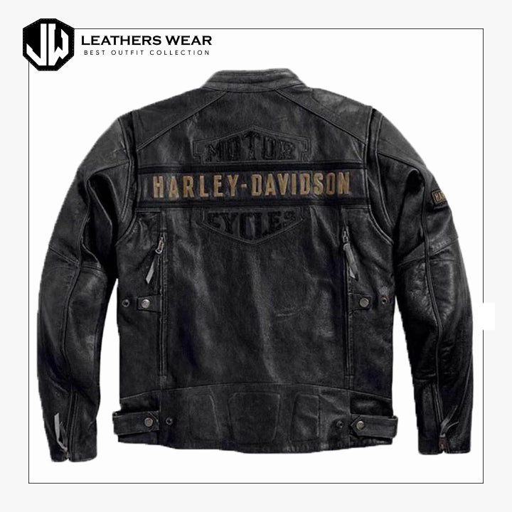 Harley Davidson Mens Passing Link Triple Vent Leather Jacket Leathers Wear