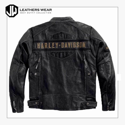 Harley Davidson Mens Passing Link Triple Vent Leather Jacket Leathers Wear