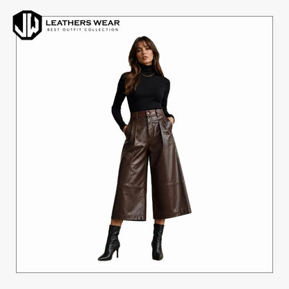 High Rise Leather Pants