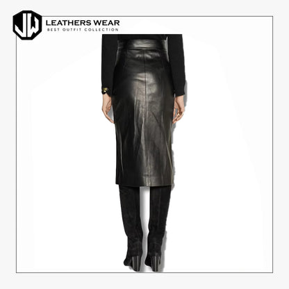 High Waisted Faux Leather Skirt